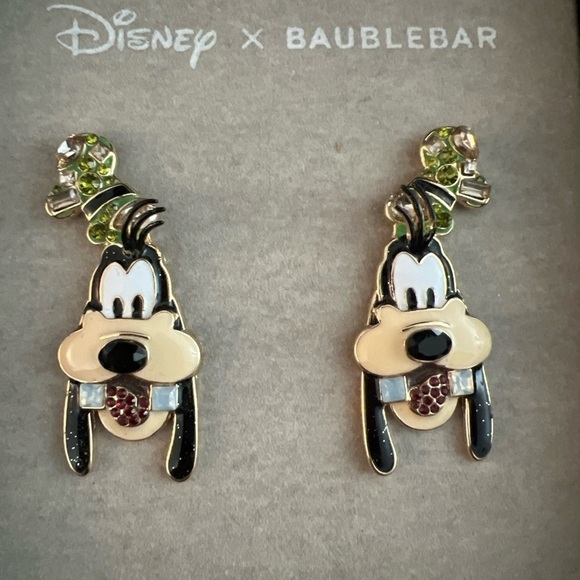 Disney x Baublebar Goofy Earrings Character Rhinestone Jewel Studs Boxed New - Picture 2 of 6